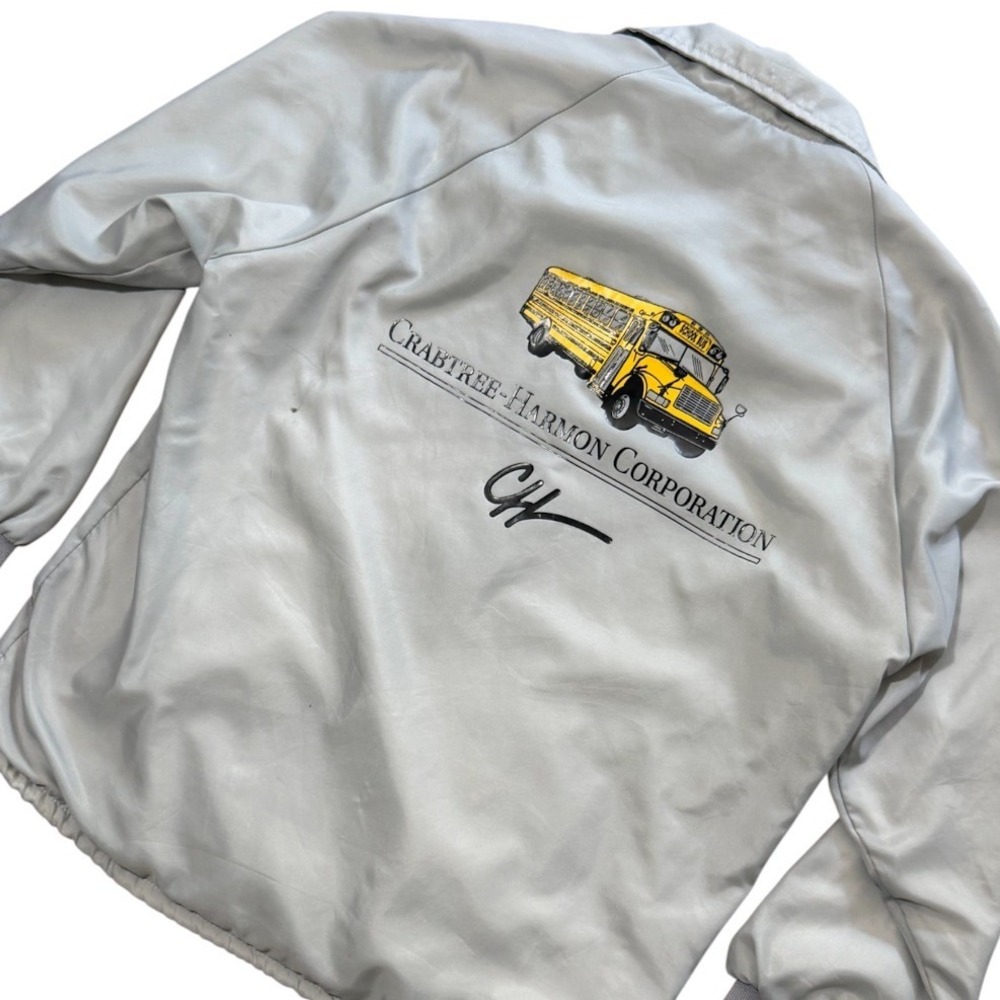 Vintage 90s Westark USA Gray Crabtree-Harmon School Bus Graphic Coaches Jacket - Picture 8 of 8